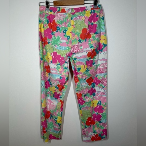 Vintage Lilly Pulitzer Floral Bird Tropical Print Cotton Pants Size 6 - Picture 7 of 7
